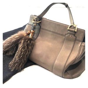 Gucci leather and fur handbag